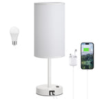 Dicoool Touch Bedside Table Lamp with USB - 3 Way Dimmable White Lamp for Bedroom Nightstand, Desk Lamp with Charging Station for Dorm, Office, Kids Room, Living Room