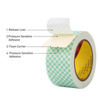 3M Double Sided Foam Tape 1" x 10Ft 1 Pack White Double Coated Urethane Adhesion Polyurethane Tape Color White for Bonding Attaching Mounting