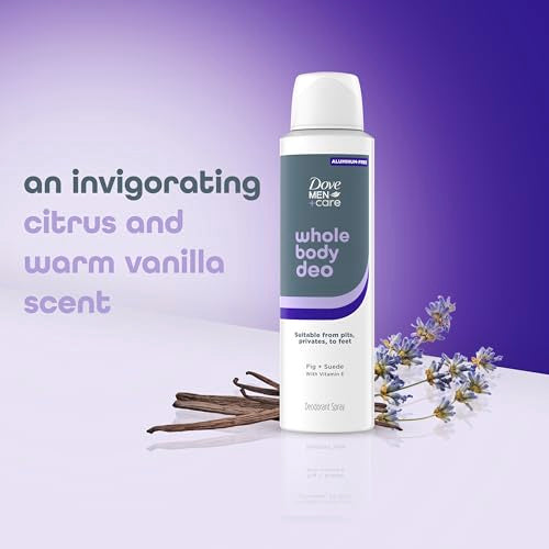 Dove Men+Care Whole Body Deodorant Fig & Suede For 72H Odor Protection from pits, privates, to feet 4 OZ