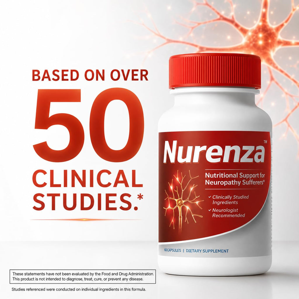 Vita Sciences Nurenza Neuropathy Supplement for Nerve Health and Fast Repair. Natural R-ALA Form 40x Strength with Vitamins and Antioxidants to Renew and Revitalize Feet, Hands, Legs, and Toes. 60 Ct.