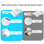 CARZEXSUC Toilet Cleaner Refill Pads Ocean Scent Enhanced Odor Control 72 Count Scrubber Refill Clean Stains Disposable Toilet Brush Refill for Toilet and Bathroom
