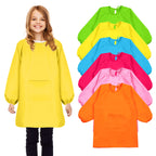Geyoga 6 Pcs Kids Art Smock Painting Waterproof Toddler Artist Full Cover Long Sleeve Apron with Pocket for School Class, Age 3-8 (Multicolor)