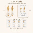 Bridesmaid Earrings for Bridesmaids 8 Pairs Gold Knot Pearl Wedding Jewelry Set Bridesmaid Proposal Gifts for Bridal Party