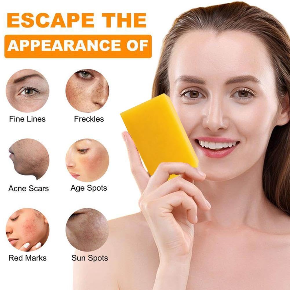hatatit Stem & Soul Soap Bar – Turmeric Lemon Cleansing Soap for Face Body, Support Nourishes Clarifies Help Cleaning Facial And Body Skin,Suitable Dry And Oily Skin