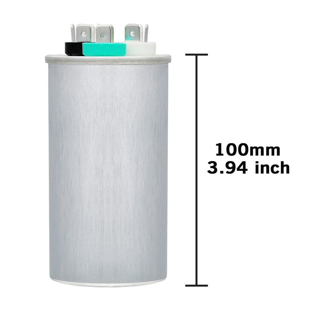 VEXUNGA 35/7.5 uF 35+7.5 MFD 370V or 440V Dual Run Start Round A/C Capacitor CBB65 CBB65B Air Conditioner Capacitors for AC Unit Fan Motor Start or Heat Pump or Condenser Straight Cool