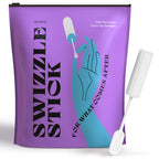 [25 Pack] Swizzle Stick Absorbing Sponge for Women - Ultra-Absorbent Post-Romance Cleanup Sponge to Stop the Drip - Long Handle, Easy Grip, Individually Packaged