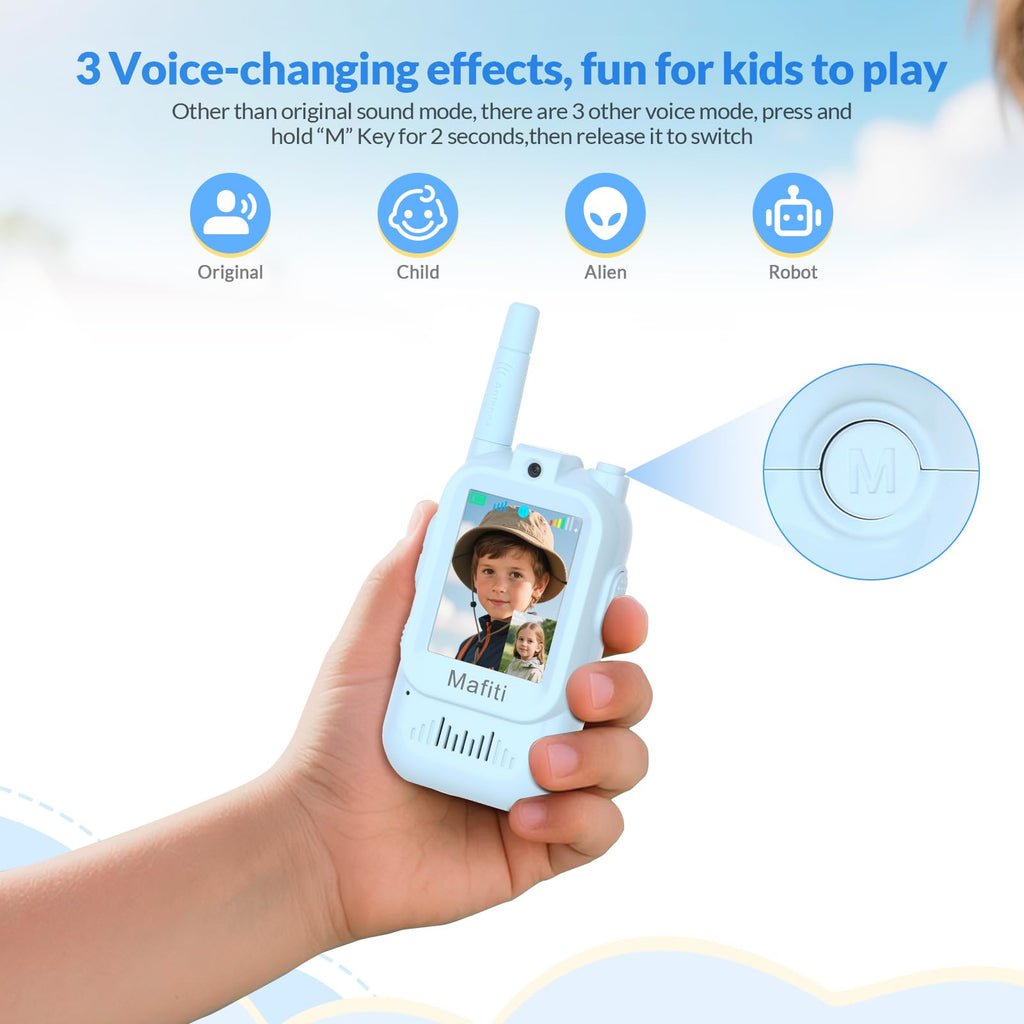 Mafiti Toys Video Walkie Talkies for Kids 2 Pack Rechargeable Long Range
