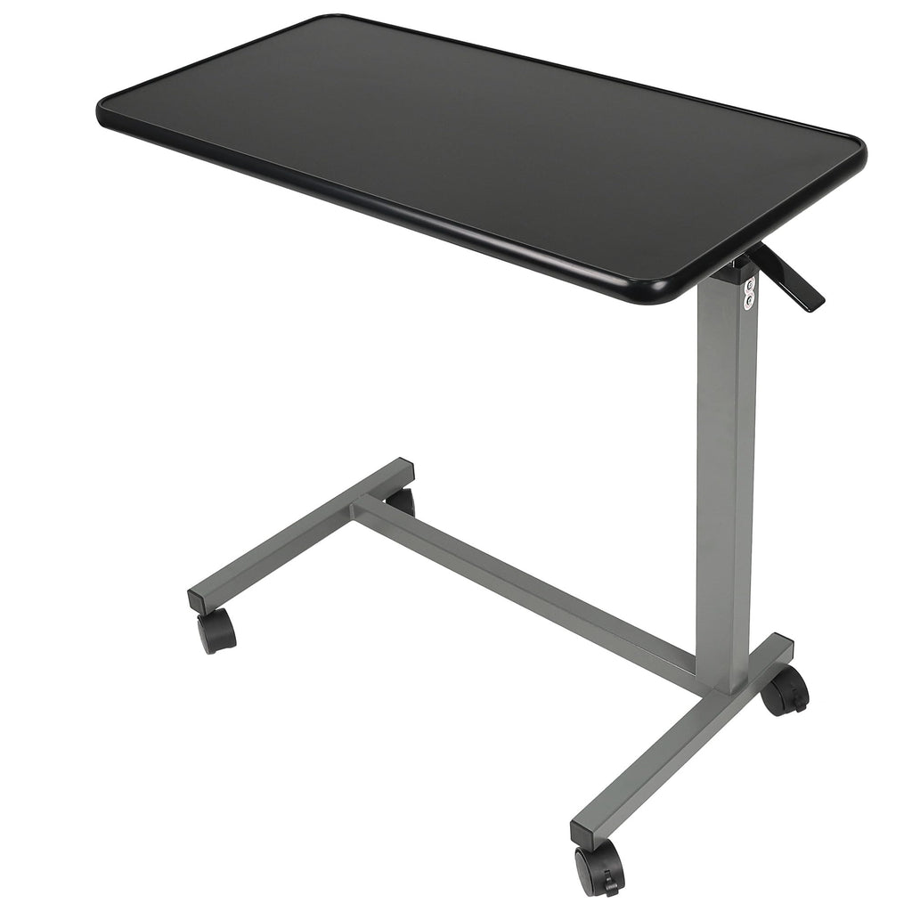 Vaunn Medical Pneumatic Adjustable Overbed Bedside Table with Wheels (Hospital and Home Use)