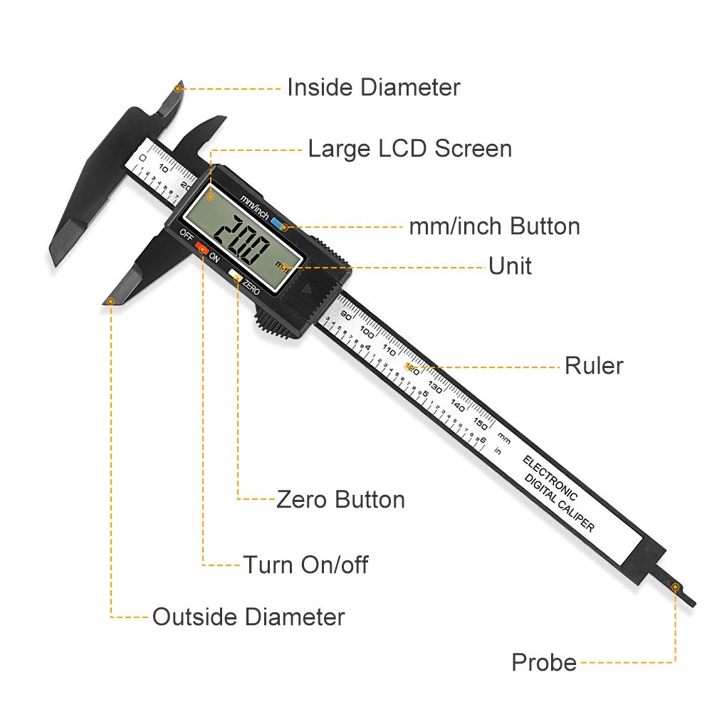 Digital Caliper, Sangabery 0-6 Inch Measuring Tool with Large LCD Screen