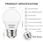 comzler Small Light Bulb, 60W Equivalent Light Bulbs, 6W 2700K Soft White, 600 Lumens Non-Dimmable LED Bulb, E26 Standard Screw Base A15/G45 Shape LED Appliance Bulb Refrigerator 8-Pack