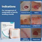 Dimora Silicone Super Absorbent Wound Dressings - Gentle Adhesive Bandages with Ultrasorb Polymer,Heavy Exudate Wound Care Pads 5"X 5" 10 Count