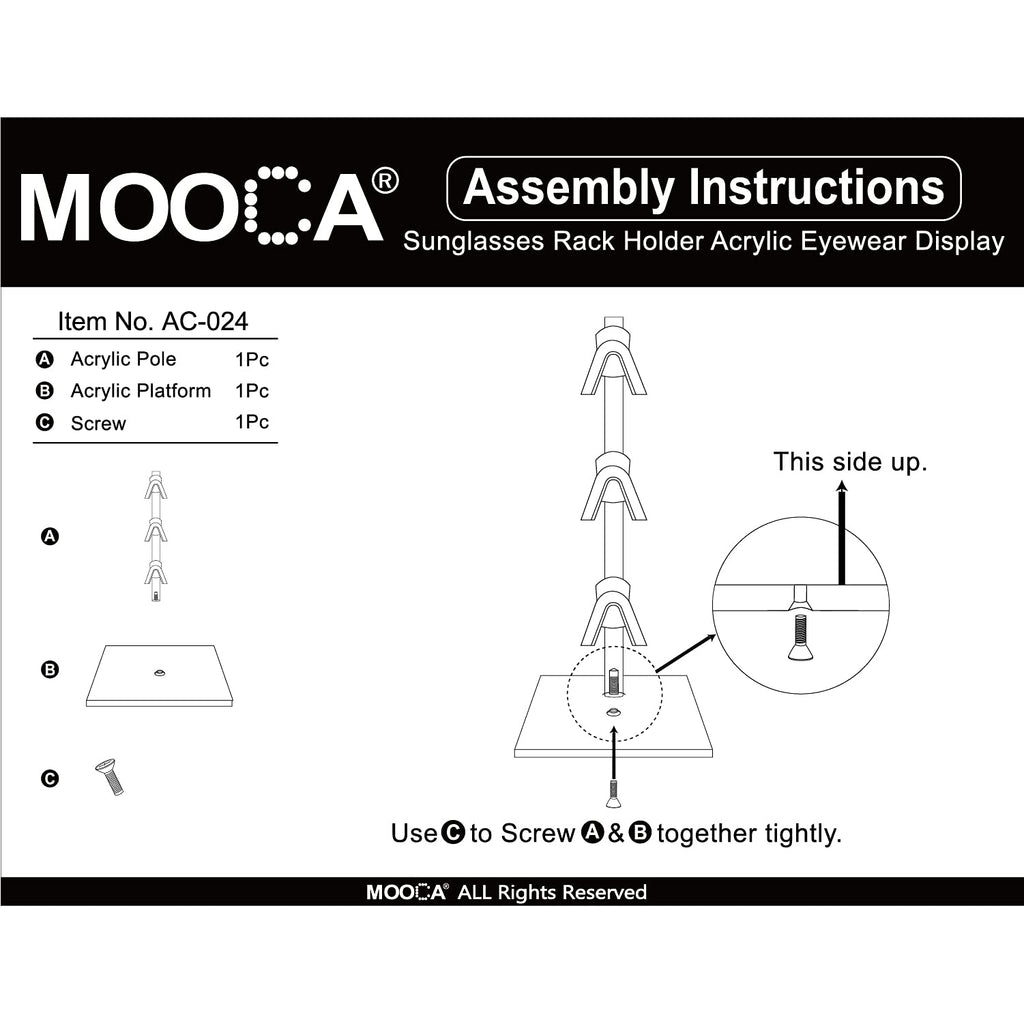 MOOCA 2 Pcs Set Premium Acrylic 3 Tier Eyeglasses Frame Riser Display Stand, Sunglasses Rack, Sunglasses Rack Holder, Acrylic Eyewear Display, Glasses Holder Stand, 3 Frames for Each Holder
