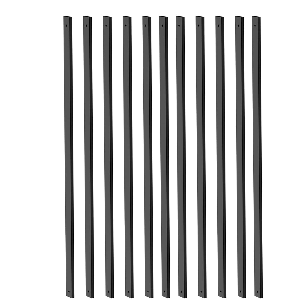 50 Pack Deck Balusters 36 Inch Rectangle Deck Railing Balusters with End Caps & Stainless Screws, Outdoor Face Mount Metal Spindles for Porch Stair