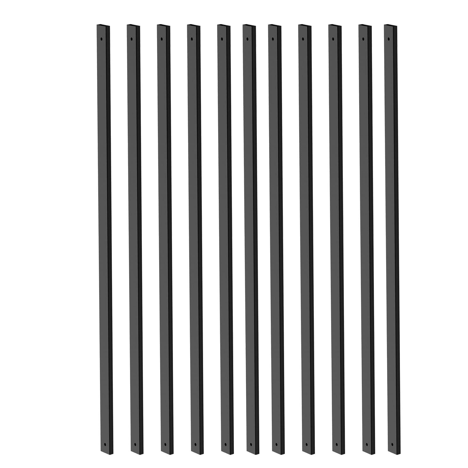 50 Pack Deck Balusters 36 Inch Rectangle Deck Railing Balusters with End Caps & Stainless Screws, Outdoor Face Mount Metal Spindles for Porch Stair