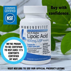 IMMUNOVITES 3-Pack Stabilized R-Alpha Lipoic Acid ((True)) 600mg per Serving [[High Potency & up to 40x Increased Absorption]] (Na R-ALA) (Na R-LA) (Na R-Lipoate) (3 Bottles)