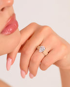 Rinfit Silicone Ring with Stone, Pear Cut CZ - Nude/RG, Size 7