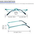 DXYXYO Small Half Frame Reading Glasses for Women 2.5+, 3 Pack Half Moon Metal Readers with Spring Hinge, Purple Blue Pink