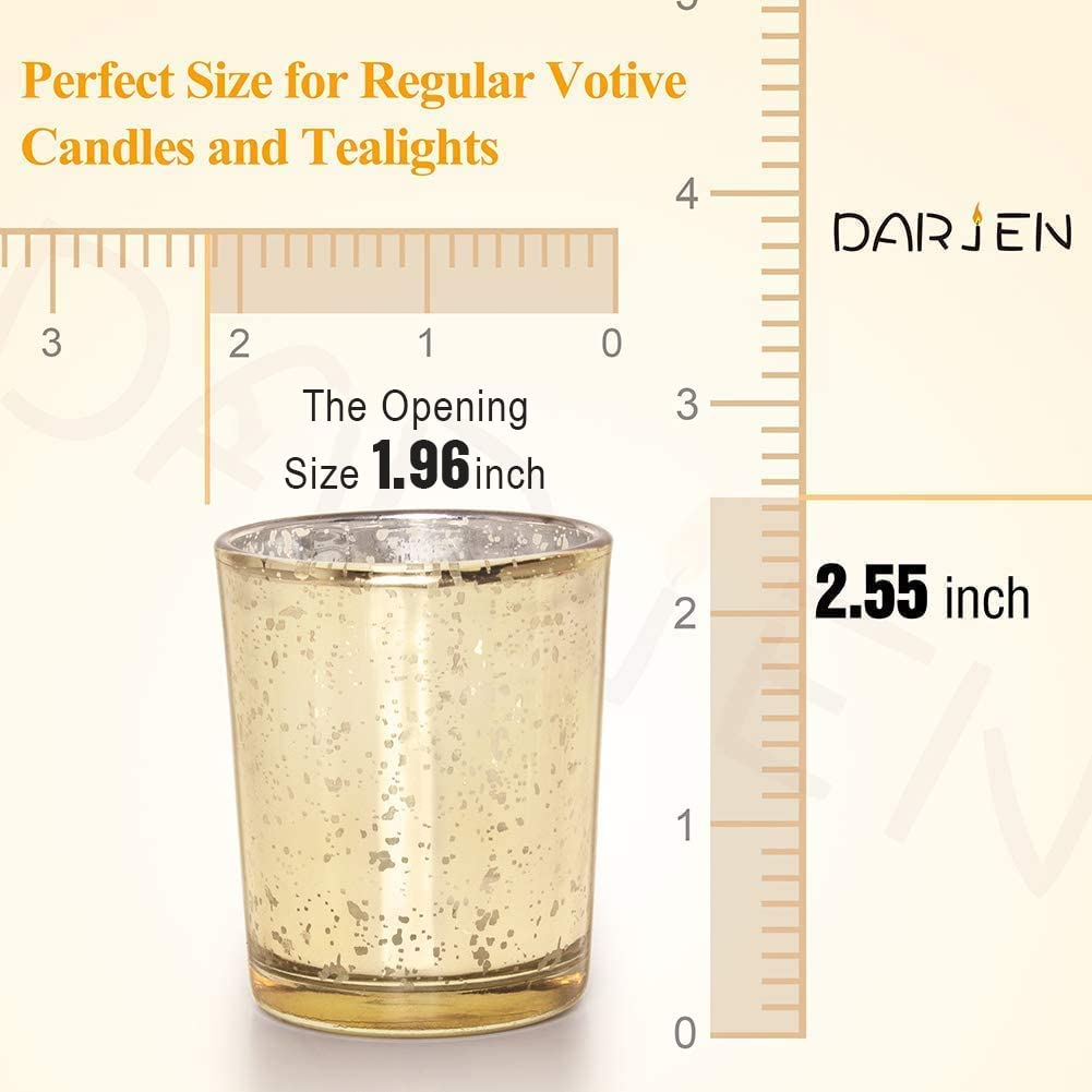 DARJEN 24 Pcs Gold Tea Lights Candles Holders for Wedding Centerpieces