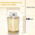 DARJEN 24 Pcs Gold Tea Lights Candles Holders for Wedding Centerpieces