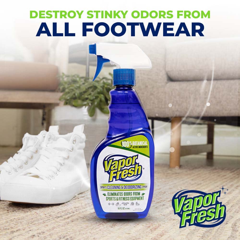 Vapor Fresh Sports Cleaner and Deodorizer - For Boxing Gloves, Sports Pads, Helmets, Gym Bags, Gym Equipment and More - Naturally Powered By Plants, 16 Fl Oz (12-Pack)