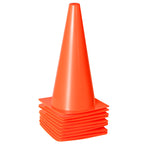 12 Inch Traffic Training Sports Cones, [10 Pack] Orange Safety Cones, Soccer Basketball Cones for Drills, Plastic Marker Cones for Indoor/Outdoor Activity & Festive Events