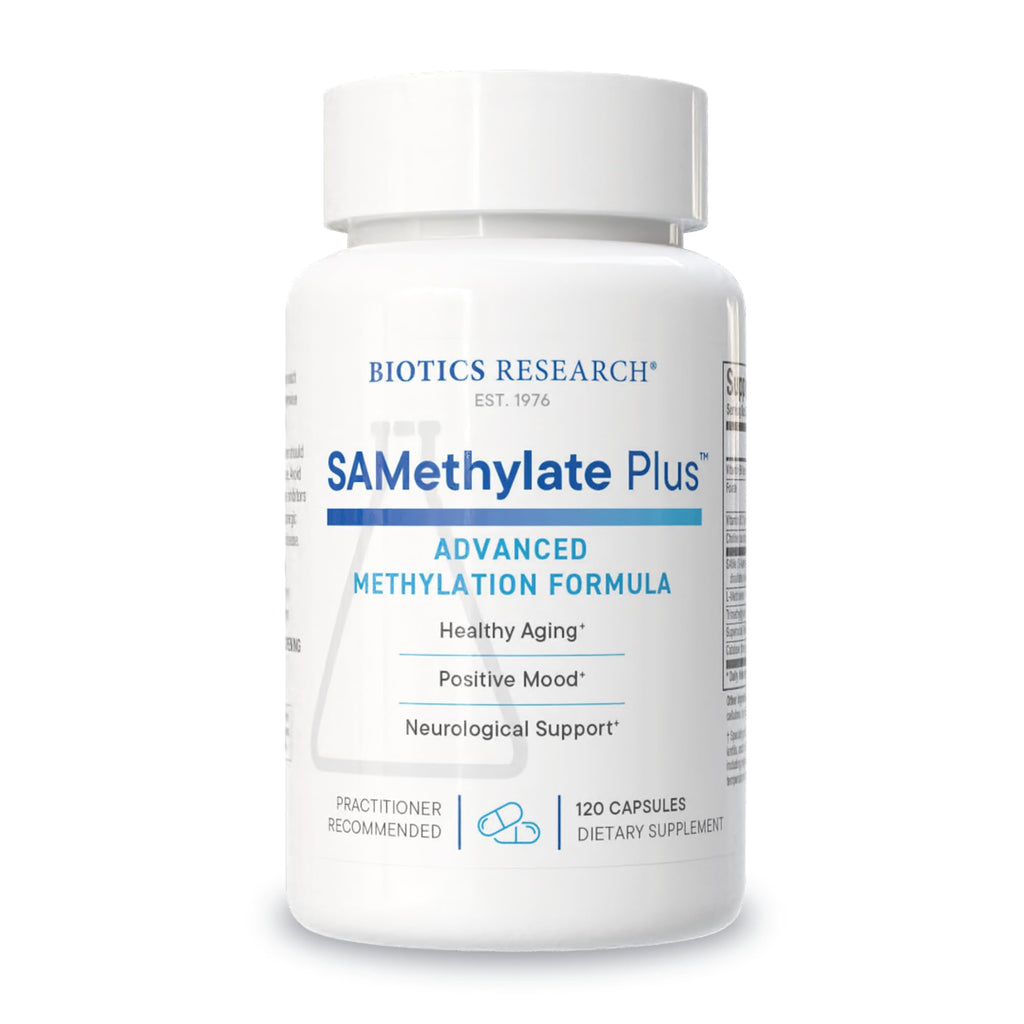 Biotics Research SAMethylate Plus, Mood and Sleep Support, Brain Health, Antioxidant, Folate as 5MTHF, Vitamin B12 Methylcobalamin, L Methionine, Choline Bitartrate,Trimethylglycine 120 Capsules