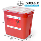 Sharps Containers for Home Use 2 Gallon (3-Pack) - Needle Disposal, Professional Grade Biohazard Containers