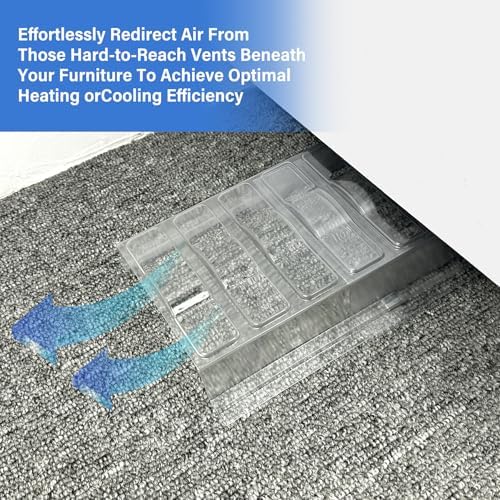 Sideways Vent Extender for Under Furniture, Air Floor Vent Deflector Fits Vents 3" - 6" Wide (2PCS)