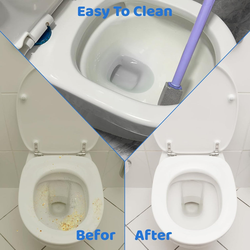 Pumice Stone Toilet Bowl Cleaner,Bathroom Cleaner Brush Toilet Wand Refills with 30CM Long Handle for Remove Hard Water Stains with 1 Wand+ Pumice Stones (20 Pack)