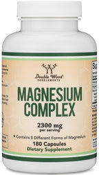 Magnesium Complex Supplement 180 Capsules (426mg Elemental Magnesium Provided by 2,300mg of Eight Different Forms of Magnesium) MAG-8 Provides 100% Daily Recommended Value of Magnesium by Double Wood