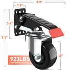 SPACEKEEPER Workbench Casters kit 920 Lbs- Retractable Casters, 4 Pack