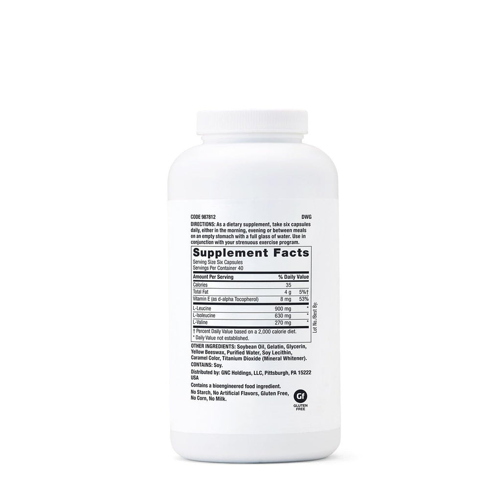 GNC Pro Performance BCAA 1.8g, 3rd Party Tested Supplement for Men & Women, Branched Chain Amino Acids, Essential Amino Acids Supports Muscle Protein Synthesis, 240 Softgels, 40 SVG