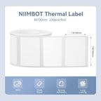 NIIMBOT M2/M3 Thermal Transfer Labels 1.96" x 1.18" (50x30mm) Silver