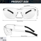 Salfboy 10 Pack Clear Safety Glasses with ANSI Z87.1 Scratch Resistant Eyewear for Women Man Lab Goggles Eye Protection