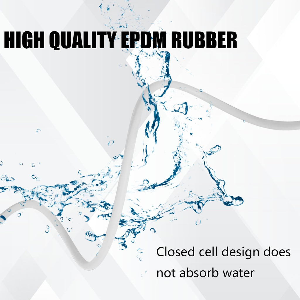 Backer Rod 1/4 Inch, EPDM Rubber Foam Caulk Saver 100' White Weather Strip Seal for Concrete Joints, Wall Cracks, Driveway and Joint Fillers.