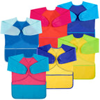 Bouiexye 6 Pack Kids Art Smocks Water-Resistant Toddler Paint Smocks Kids Painting Aprons with Long Sleeve 3 Pockets for Age 2-8 Years, Art Craft, Painting, Baking, Cooking (6 Colors)