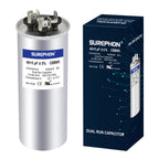 SUREPHON 45+5 uF 45/5 MFD ±5% 370V/440VAC Dual Run Start Capacitor CBB65B Works for AC Unit Fan Motor Start or Heat Pump or Condenser Straight Cool