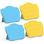 RESOVO Playing Cards Holders Stands Decks w/Foldable Tabletop Stand, 3 Layers Design for Poker UNO Cards, Playing Card Accessories, Set of 4 (2 Blue + 2 Yellow)
