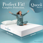 Utopia Bedding Waterproof Mattress Protector Queen Size, Zippered Mattress Encasement Bed Bug and Dust Mite Proof, Absorbent Six-Sided Mattress Cover