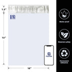 POLYSELLS 1000 pcs 10x13 Inches White x Silver Poly Mailers Shipping Envelopes, Strong Adhesive Sealing, Waterproof, and Tear-resistant Postal Mailing Bags for Clothing and Accessories
