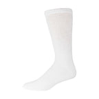 12 Pairs of Cotton Diabetic Neuropathy Crew Socks (10-13, Fits Mens shoe size 9-12, White)