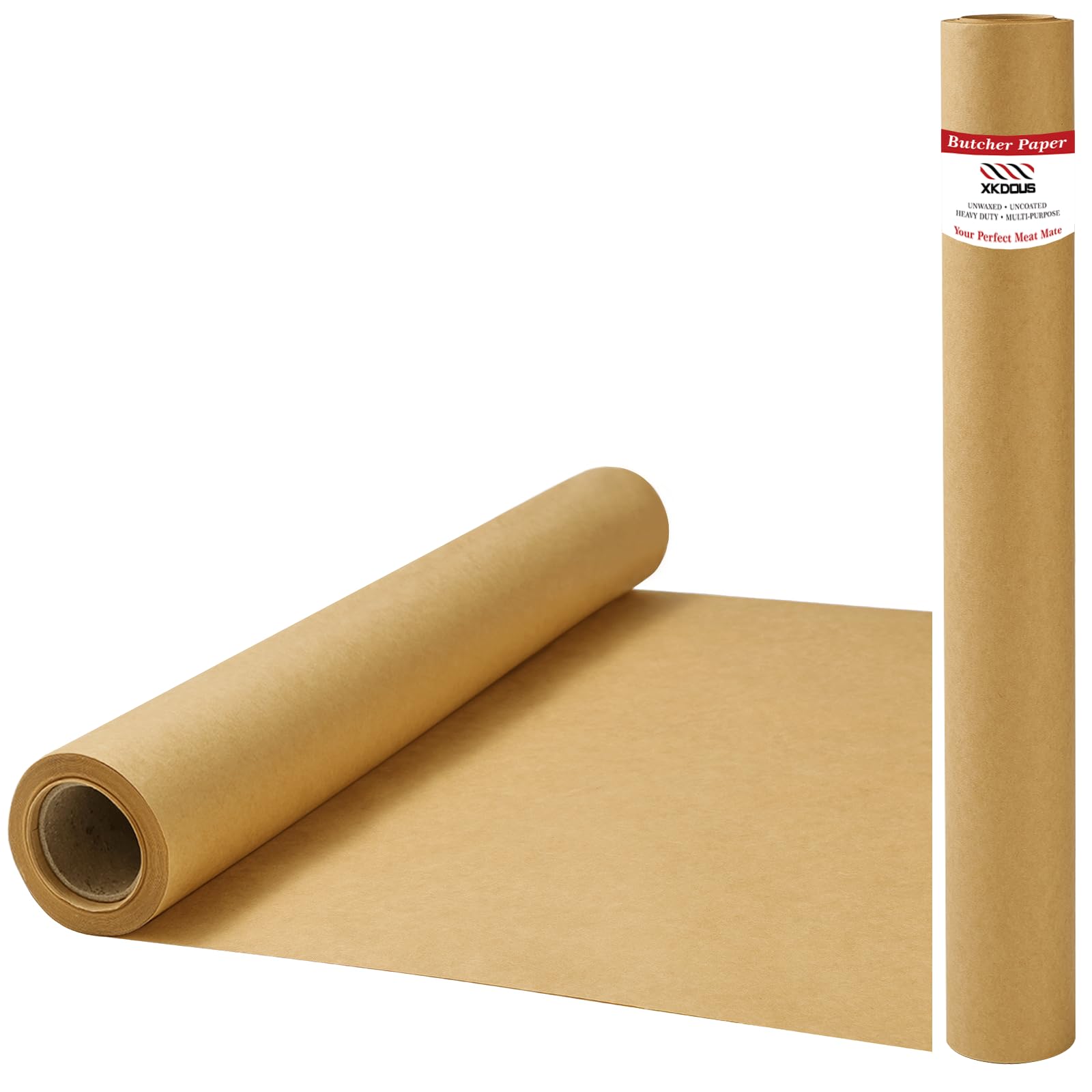 XKDOUS 17.5” x 30’ Brown Butcher Paper Roll for Smoking Meat, BBQ, Grilling