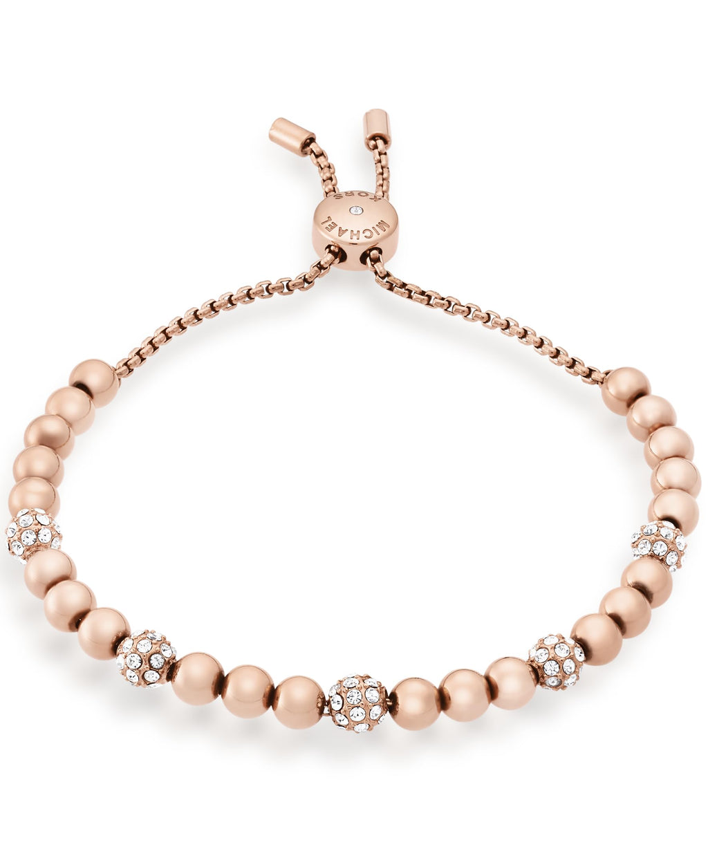 Michael Kors Blush Rush Rose Gold-Tone Bead Bangle Bracelet