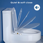 Clirass Round Bidet Toilet Seat with Quiet-Close, Non-Electric Bidet Mode with Dual Nozzles, Fit Round Toilet Seat, Adjustable Water Pressure with Brass inlet (Round)
