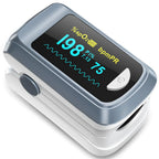 Fingertip Pulse Oximeter Blood Oxygen Monitor Finger for Adult & Children Portable Oxygen Level Monitor with OLED Screen Included 2 X AAA Batteries and Lanyard