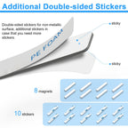Heavy Duty Magnets, Caturledas 4 Pack Strong Rare Earth Neodymium Magnets with Double Sided Adhesive, Rectangular Bar Magnetic Strip for Refrigerator Calendar Office Whiteboard, 60x10x3 mm, Silver