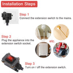 Inline Cord Switch with 3.3FT 14AWG Cable Piggyback Plug(3-Pronged), IP67 Waterproof Extension Cord with On/Off, AC/DC 20A-125V Inline Power Switch with Red LED Rocker Button