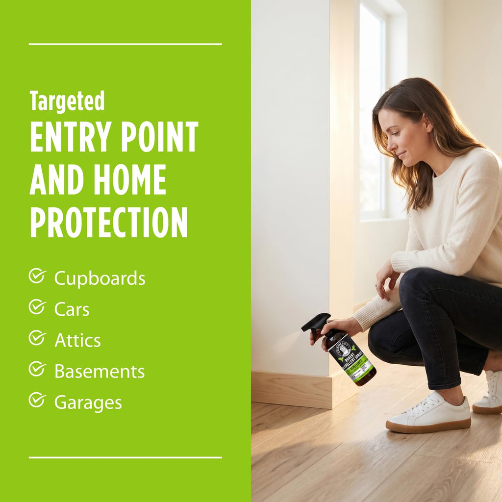 Grandpa Gus's Rodent Repellent Spray - Peppermint Oil Spray for Rodents & Mice - Plant-Based Mouse Deterrent for Cars, RVs, Garages & Indoor Spaces - Non-Staining Formula - 16 oz