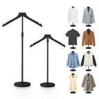 2 Pack Mannequin Torso, 30 to 41 Inch Height Adjustable Shirt Display Stand for Vendors Shop Graduation Party, Stable Ease Assembly Dress Form Clothes Garment Rack, Jacket Coat Hanger Stand, Black