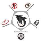 4 inch Caster Wheels, Casters Set of 8 Heavy Duty - CLOATFET Locking Swivel Casters with Brake (Top Plate), Non Marking Black Castor Wheels for Cart Furniture Workbench